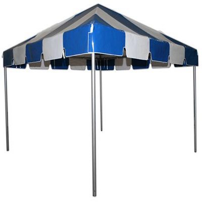 10x10 blue and white stripe frame tent