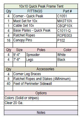 10x10q 10x10 Quick Peak Tent