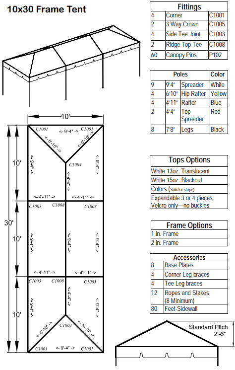 10x30 Standard Diagram 10x30 Standard Diagram
