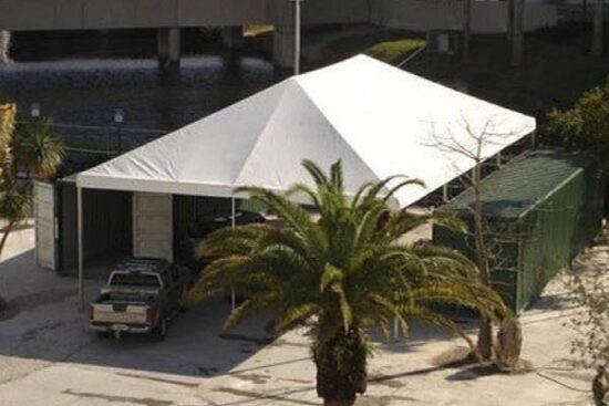 20x40 with 6 legs double tube (D-Tube) flat valance