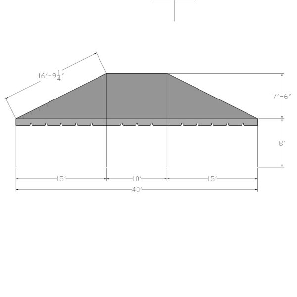 30x45 Standard Hip End Frame Tent
