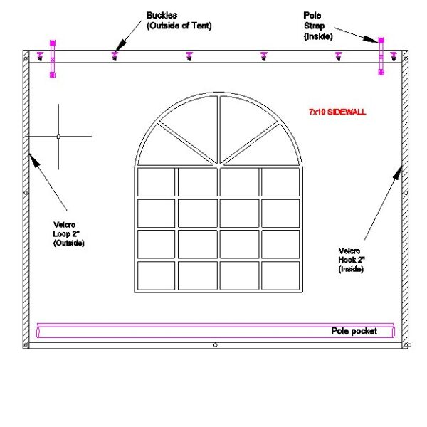 7X10SidewallWindow 7x10 Tent Sidewall
