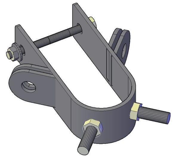 C1561 D-Tube Corner Clamp with two tabs and two studs Cable X Brace for Double Tube Legs - 8' high 10' Span