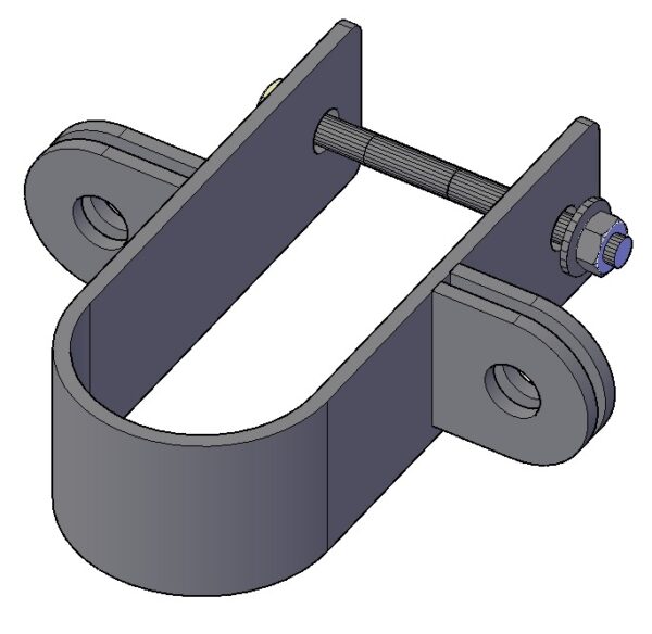 C1564 D-Tube Tee Clamp with two tabs
