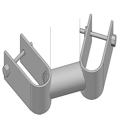D-Tube Pole Spacer -A Corner Spacer Clamp 3 in. Double Tube Corner