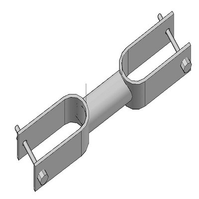D-Tube Pole Spacer -B Tee Joint Spacer Clamp 3 in. Double Tube Tee Joint