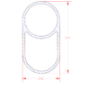 21'-10" Double Tube Aluminum Pole