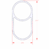 Double Tube Cross Section 21'-10" Double Tube Aluminum Pole