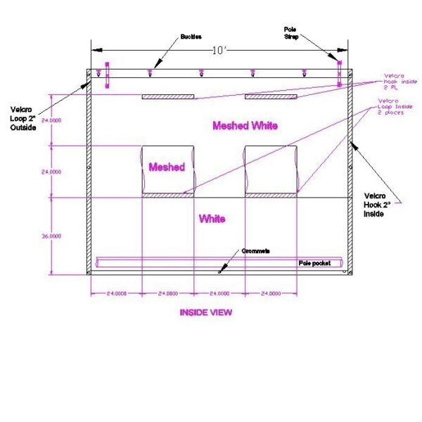 FoodboothSidewallMeshed 7x10 Tent Sidewall