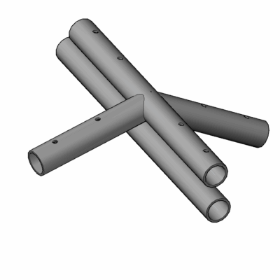 D-Tube Hip rafter Mid 4 Way Hip Joint D-Tube Single Short Hip