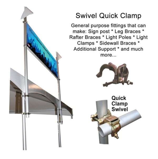 Swivel Quick Clamp C1043-E Custom Sign Kit 2 in - 10 feet