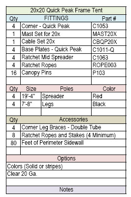 20X20Q 20x20 Quick Peak Tent