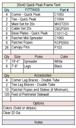 20X40Q 20x40 Quick Peak Tent
