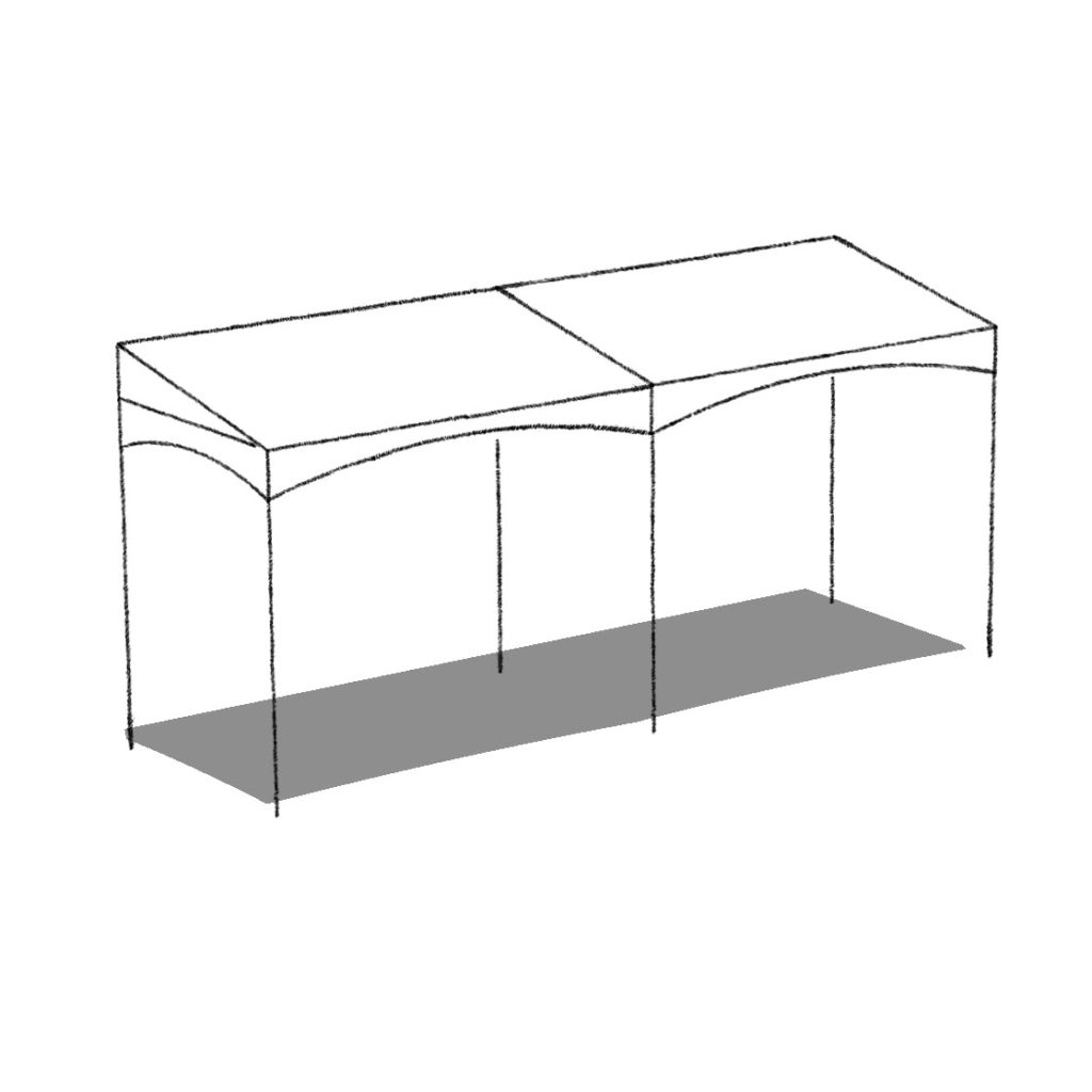 Gable Extension Frame Tent Illustration