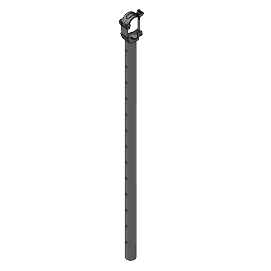 One Way D-Tube Quick Clamp Adjustable - Drill every 3 in.