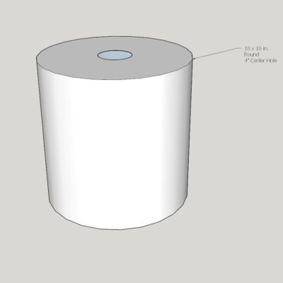 Round Concrete Cover - 18 Round x 18" High White