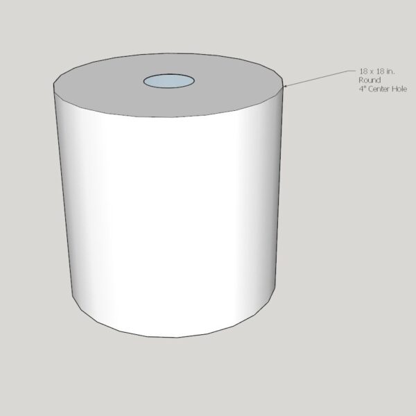 Round Concrete Cover - 18 Round x 18" High White