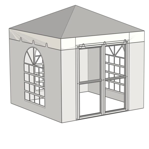 10x10 Standard with door sidewall 10x10 Standard Hip End Frame Tent