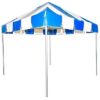 10x10 blue and white stripe frame tent