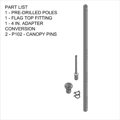 QuickPeak Conversion 2018-SquareParts Conversion Kit Standard to Quick Peak for 30 to 40 Wide Tent