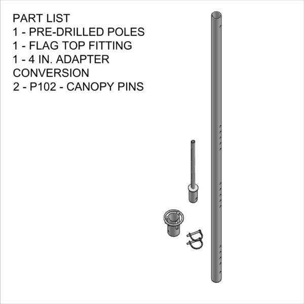 Conversion Kit Standard to Quick Peak for 30 to 40 Wide Tent