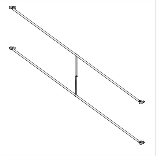 Bally Rail 20 ft Set - D Steel QC-B Set Bally Rail Set 36 in. x 20 ft. Steel Pole D-Tube Slide Clamp