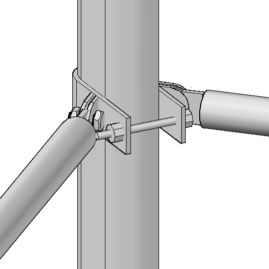 C1134-CD Double Tube Corner Clamp B Double Tube Corner Two Tab Screw Style