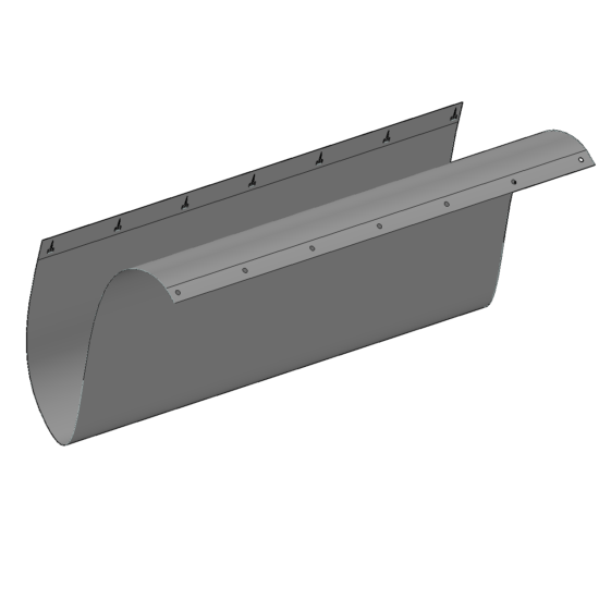 Raingutter - One Sided (for attach to Buildings - Other Structures)