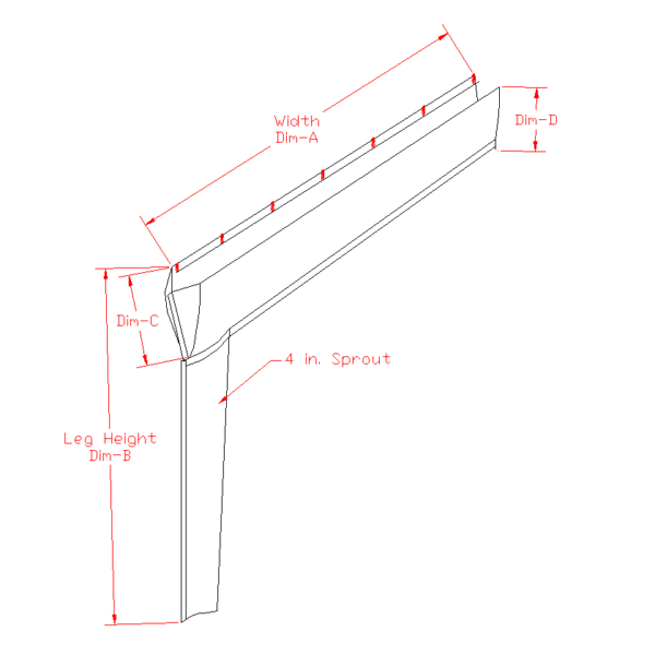 Raingutter Standard with one end sprout