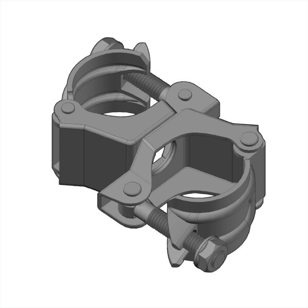 C1044-B Fixed Pipe Clamp 2in - 2in-Layout1 Pole Clamp - Fixed Parallel - 0 Degree Twist
