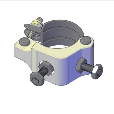 C1552 2 in.Steel Pole Clamp with 2 studs Pole Clamp for Sidewalls / Bally rails
