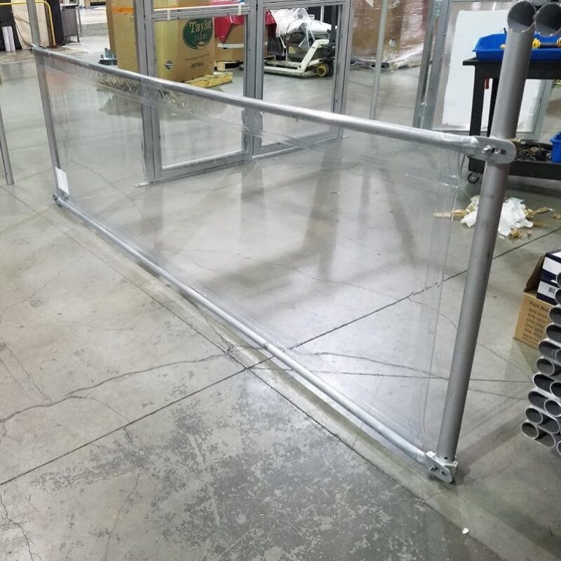 Bally rail set 10 ft with clear fabric