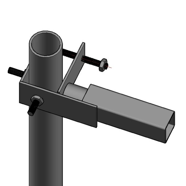 C1552-B Bally Rail Pole Clamp with 2 Studs for 2-3.5 in pole