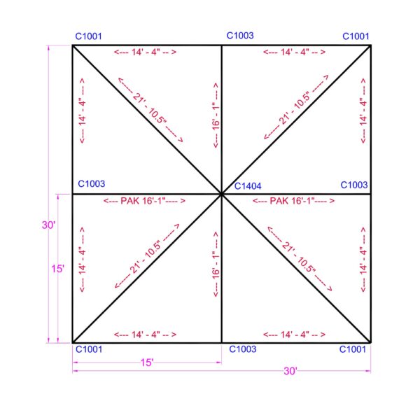 KDF30X30-Flat View JPG 30x30 Quick Track Keder Series Frame Tent 30x30 Quick Track Keder Series Frame Tent