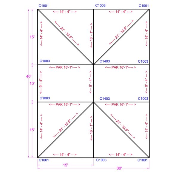 KDF30X40-Flat View JPG 30x40 Quick Track Keder Series frame tent