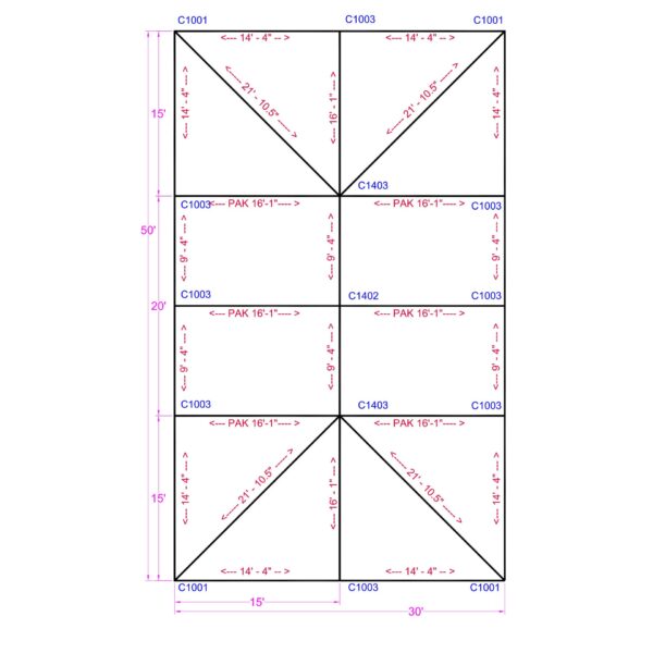 KDF30X50-Flat View 30x50 Quick Track Series Keder Frame Tent 30x50 Quick Track Series Keder Frame Tent