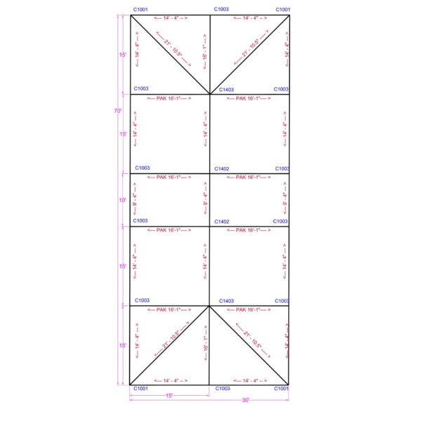 KDF30X70-Flat View JPG 30x70 Quick Track Keder tent series