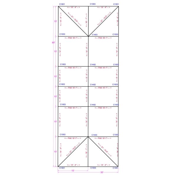 30x80 Quick Track series keder tent