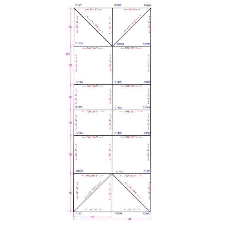 30x80 Quick Track series keder tent