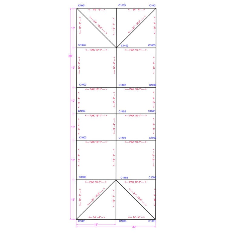 30x80 Quick Track series keder tent