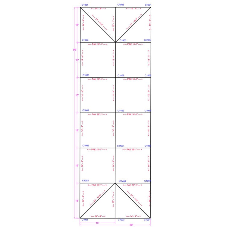 30x90 Quick Track Series frame tent