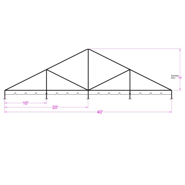 KDF40X-Front View 40x40 Quick Track Frame Tent - Front 40x40 Quick Track Frame Tent - Front