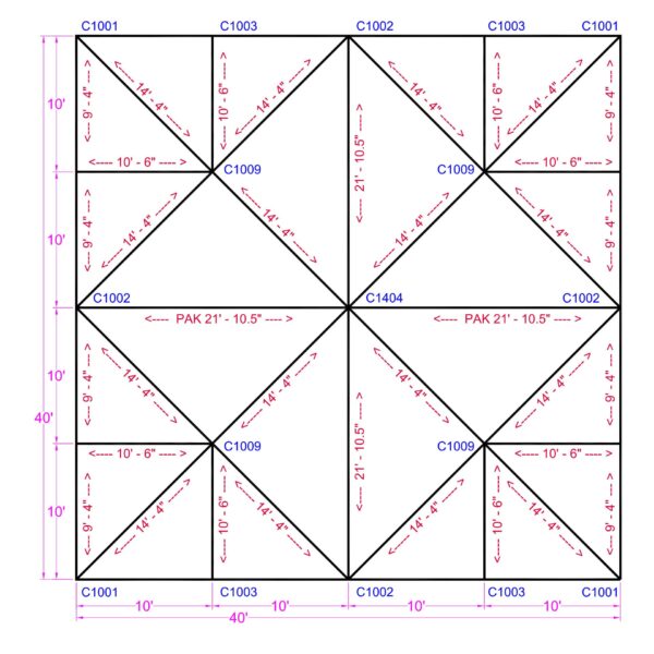 KDF40X40-Flat View 40x40 Quick Track Keder Series frame tent 40x40 Quick Track Keder Series frame tent