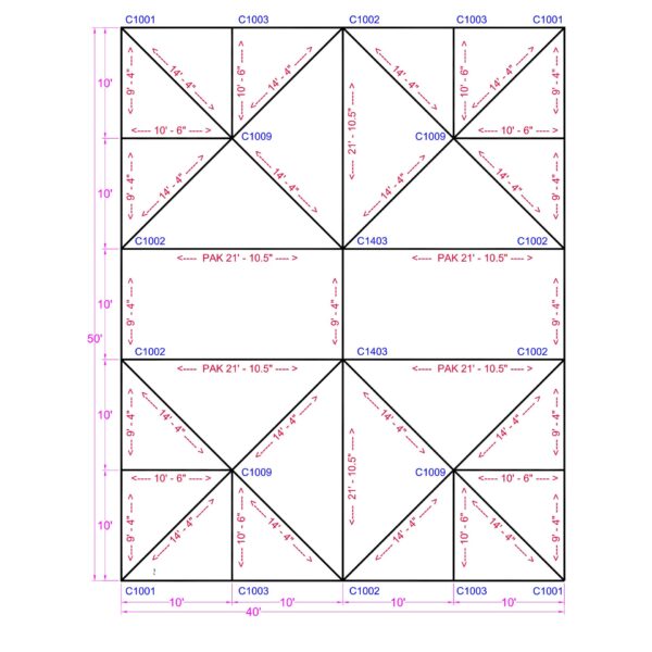 KDF40X50-Flat View 40x50 Quick Track Keder Frame tent 40x50 Quick Track Keder Frame tent