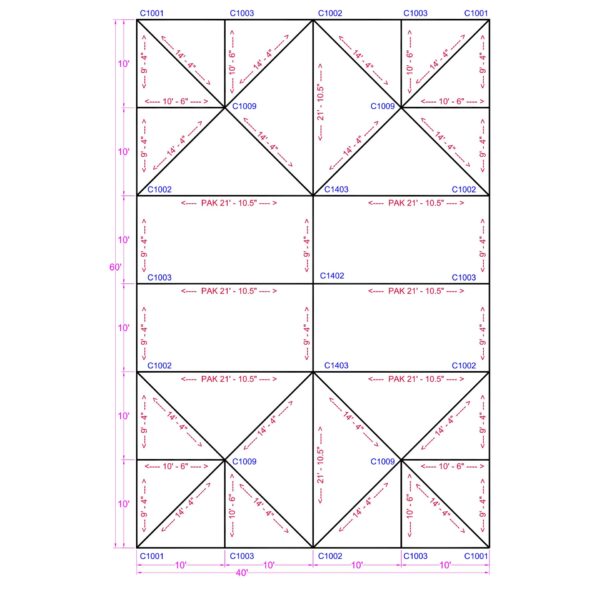 KDF40X60-Flat View 40x60 Quick Track Keder Frame Tent 40x60 Quick Track Keder Frame Tent