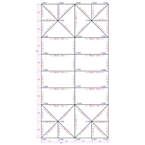 KDF40X80-Flat View 40x80 Quick Track Keder Frame Tent 40x80 Quick Track Keder Frame Tent