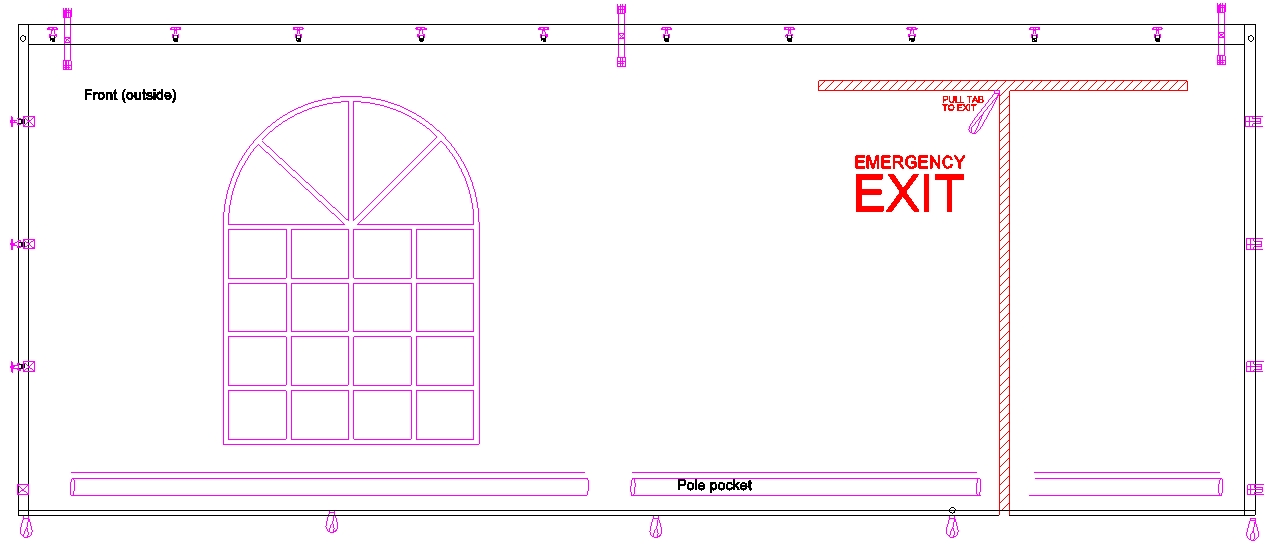 Sidewall Combo Emergency exit with windows 8x20