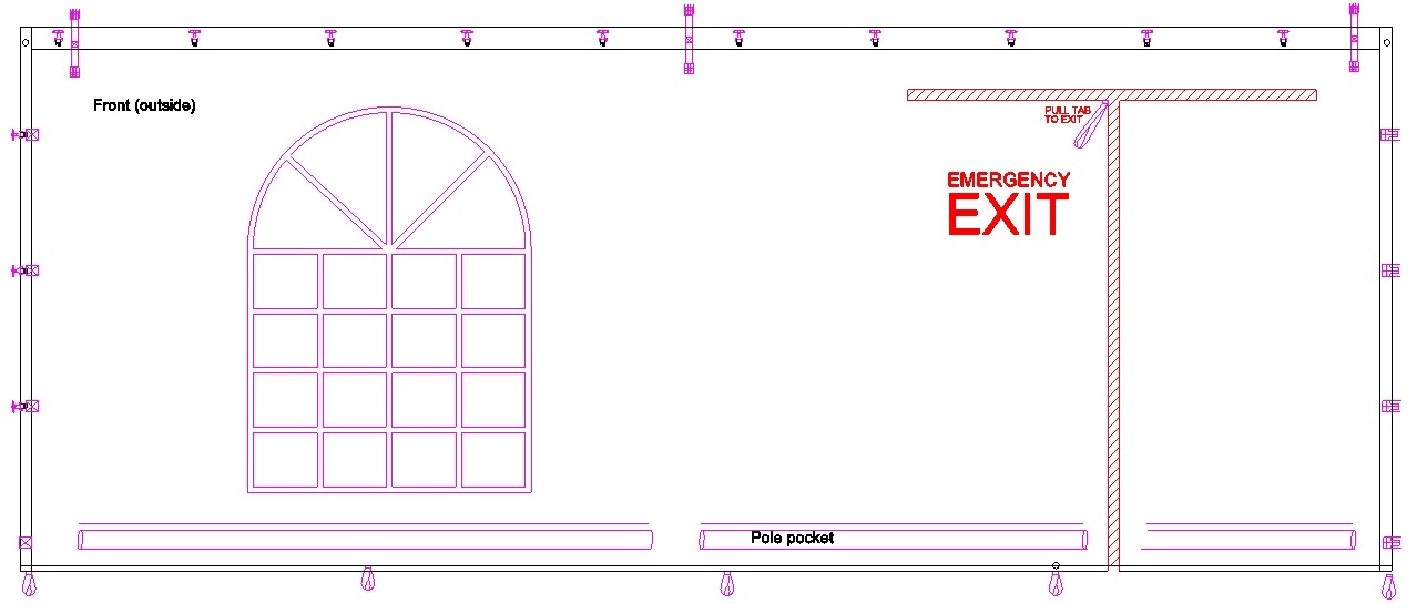 Sidewall Combo Emergency exit with windows 8x20