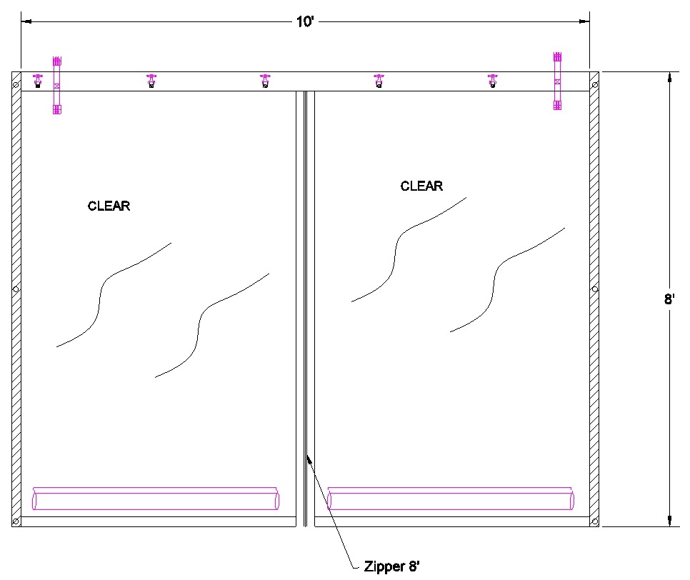 Sidewall - zipper with clear