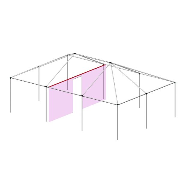 In-Tent sidewall 20 ft Crossbar-D in-tent sidewall partition divider for inside of frame tent